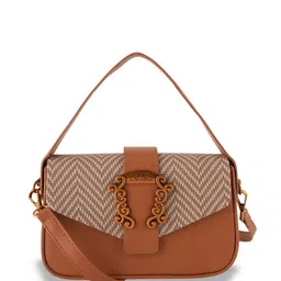 Flingo Checked PU Structured Handheld Bag with-4