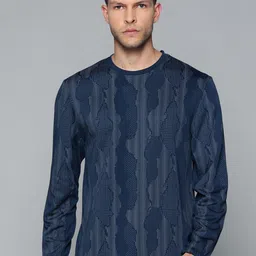 Alcis Men Navy Blue & White Camouflage Print Sweatshirt-image-44