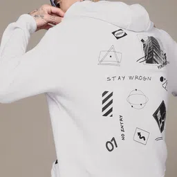 WROGN Conversational Printed Hooded Casual Sweatshirt-image-39