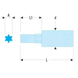 FACOM 6.35 mm (1/4 inch) Bit Socket Torx Bit T15 37 mm, RX.15 image 2
