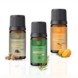 Carno Calm Set Of 3 Green Tea Tree Orange & Cedarwood Essential Oils -10 ml Each-26