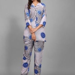 Jinax Floral Printed Shirt Collar Neck Shirt With Trousers Co-Ords-image-19