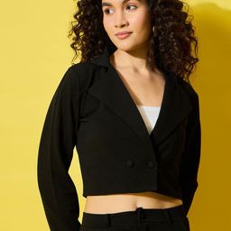BUY NEW TREND Double-Breasted Crop Blazer-image-20