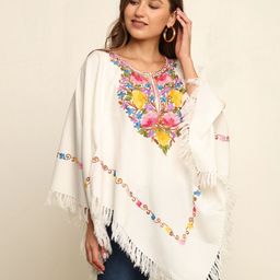 CRAFTBAZAR Women Embroidered Poncho with Embroidered Detail-image-33