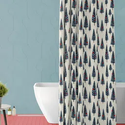 ArtzFolio Blue & Red Tropical Printed Waterproof Shower Curtain-image-45