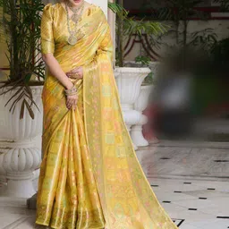 K 5 Fashion Woven Design Zari Organza Saree-image-45
