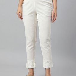 W Women Slim Fit Trousers-image-66