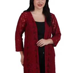 SZN Self Design Open Front Longline Shrug-picture-39