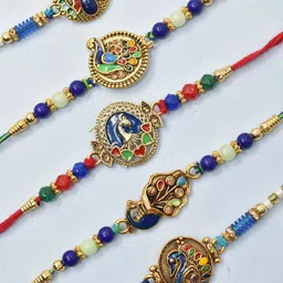 MEIRA JEWELLERY 5-Pcs Mauli Thread Rhaki With Greeting Card & Roli Chawal-image-28