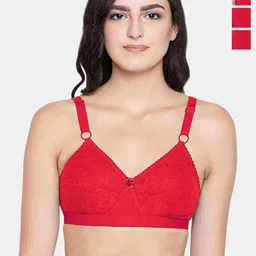 Bodycare Women Self Design 3 Pcs Bra Full Coverage Non Wired Lightly Padded Tshirt Bra-11