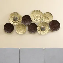 vedas Mystic Indiana Gold Toned Textured Metal Harley Abstract Wall Decor-image-37