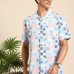 Mast & Harbour Men Printed Cuban Collar Relaxed Fit Casual Shirt-image-74