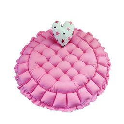 LOREM Infants Pink & White Printed Circular Tub Bed with 5 Pillow Set image 2