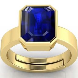Barmunda gems Women Blue Gold-Plated Artificial Stones Brass Ethnic Finger Ring-image-6