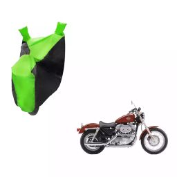 Auto Pearl Waterproof Two Wheeler Cover For Harley Davidson XL 883 (Green & Black)-image-83