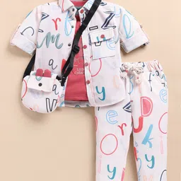 LITTLE COLLARS Boys Printed Shirt with Trousers-image-67