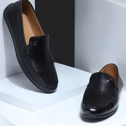 Monte Carlo Men Leather Round Toe Loafers-picture-18