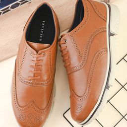 INVICTUS Men Lace-Ups Laser Cuts Suede Brogues Casual Shoes-picture-29
