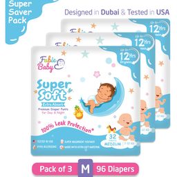 Fabie Baby Pant Style Diaper Medium Size Pack of 3 - 96 Pieces-image-44