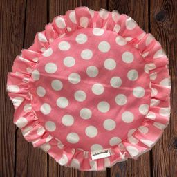 Mittenbooty Round Mustard Seed or Rai Pillow Dots Print- Pink-17