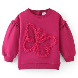 Babyoye Brushed Fleece Eco Conscious 100% Cotton Full Sleeves Sweat Shirts with Butterfly Applique-  Cherries-picture-26