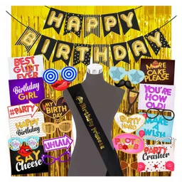 Wobbox Happy Birthday Props Birthday Banner & Sash Happy Birthday Decoration Items Multicolor -Pack Of 29-picture-14