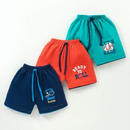Simply Sinker Knit Above Knee Length Shorts Text Print Pack of 3 - Multicolour-image-27