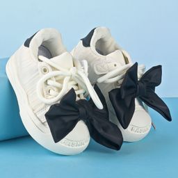 Babyoye Lace Up Casual Shoes with Bow Applique - Black-image-101