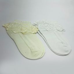 Kid-O-World Pack of 2 Ruffle Lace Detailed Socks Set -Yellow & White-image-57