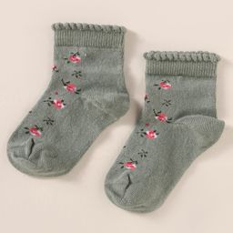 Mustang Cotton Knit Ankle Length Socks with Floral Design - Grey-image-86