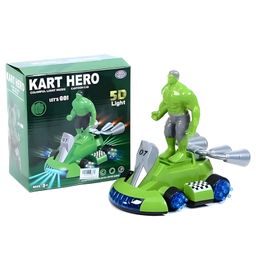 NEGOCIO Stunt Bike Toy Kart Super Hero Hulk Stunt Car Bump and Go Toy with 5D Light & Sound Car Scooter Bike Toys for Kids Toddlers- PACK OF 1- COLOR MAY VARY-12