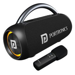 Portronics POR-2787 30W Radiant 2 Portable Bluetooth Speaker with Wireless Karaoke Mic,6 Hour Playtime,HD Clarity Sound, Dual Driver, RGB LEDs, TWS Mode, USB Aux in, Type C Fast Charging(Black)-5