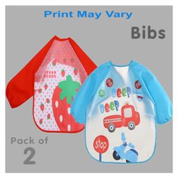 Sparkle Joy Full Sleeves Washable PVC Waterproof Bibs/Apron Pack Of 2 - (Print May Vary)-image-21