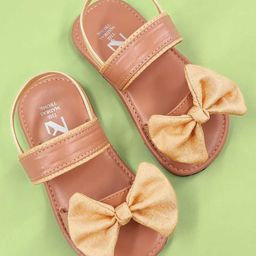 The Madras Trunk Bow Applique Detailed Sandals - Tan-picture-19