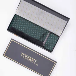 Tossido Men Woven Design Stole& Pocket Square Set-image-70