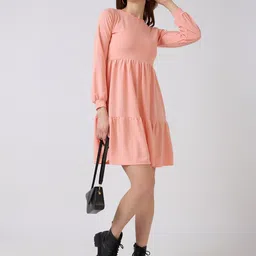 SZN Puff Sleeve Fit & Flare Dress-picture-26