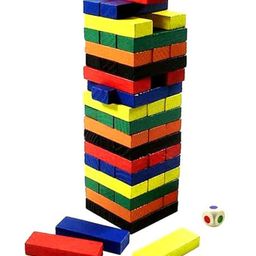 Muren Wooden Stacking Board Games 54 Pcs Tumbling Tower Blocks Game - Multicolor(Color May Vary) image 3