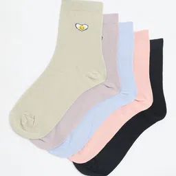 Camey Women Pack Of 5 Cotton Assorted Ankle Socks-image-25