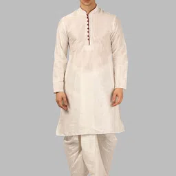 ROYAL KURTA Men White Kurta with Dhoti Pants-image-55