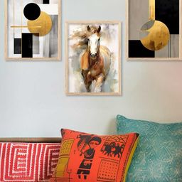 WALLLANE Brown 3 Piece Wood Abstract Wall Paintings-image-39