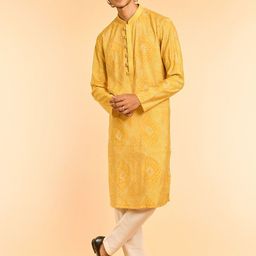 Diwas by Manyavar Men Ethnic Motifs Regular Chikankari Kurta with Pyjamas-picture-17