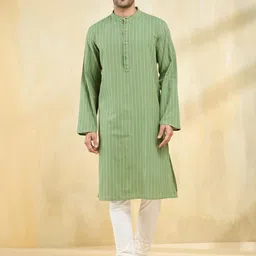 Fabindia Men Striped Cotton Long Kurta-picture-56
