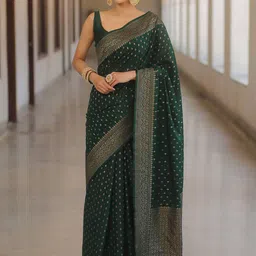 Anjaneya Sarees Woven Design Zari Silk Blend Banarasi Saree-56
