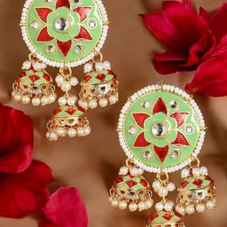 Anouk Kundan Studded And Beaded Contemporary Shaped Jhumkas-51