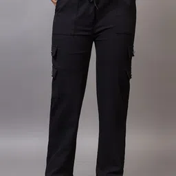 PROBASIC Women Striped High-Rise Straight Fit Cargos-image-48