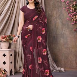 Panzora Floral Poly Georgette Saree-image-92