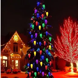 KAVYARA Blue & Green Christmas Tree Shape String Lights image 5