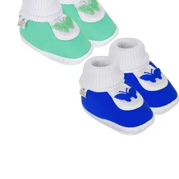 NESKA MODA 3 To 12 Months Baby Boys & Baby Girls Set of 2 Pair Combo Cute Cotton Butterfly Booties-77