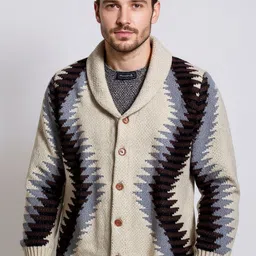 Mast & Harbour Geometric Printed Shawl Collar Tailored Jacket-picture-4
