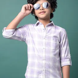 Crimsoune Club Boys Other Checks Slim Fit Checked Casual Shirt-image-88